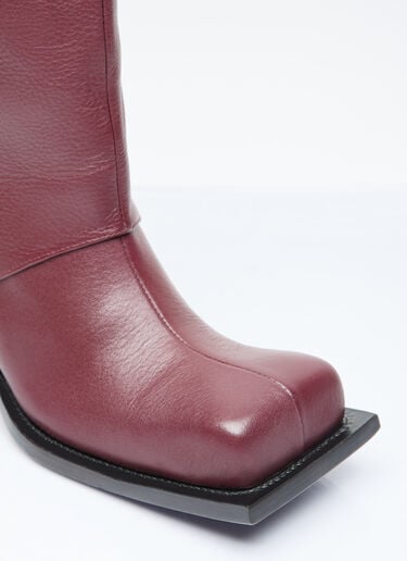 Fidan Novruzova Havva Leather Boots Burgundy fid0254012