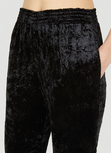 Saint Laurent Women's Crushed Velvet Pants in Black