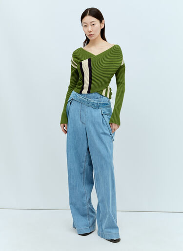 Dries Van Noten Twisted Knit Sweater Green dvn0256026