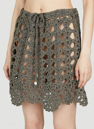 GANNI Crochet Mini Skirt Brown gan0253093