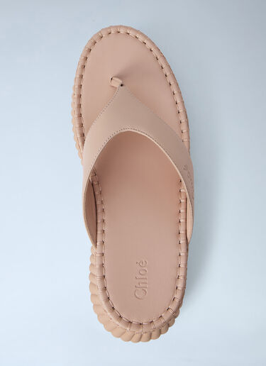 Chloé Nama Wedge Sandals Beige chl0264033