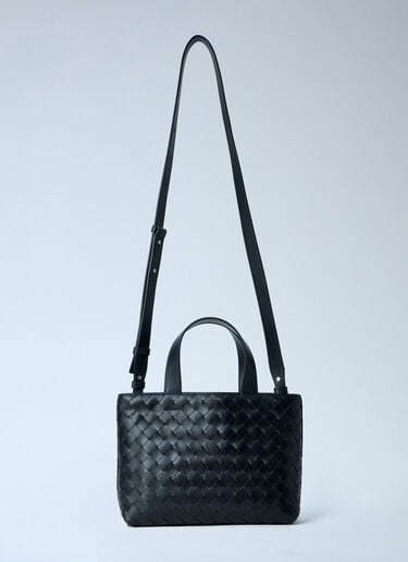 Bottega Veneta Mini Intrecciato Zipped Tote Bag Black bov0163005