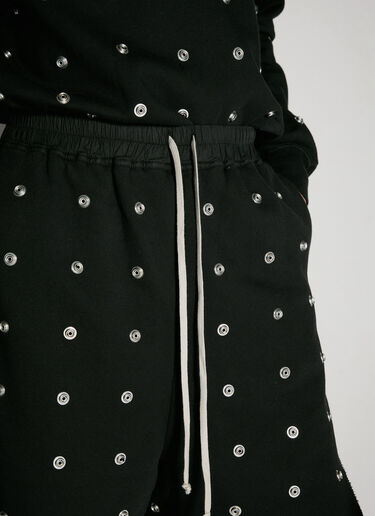 Rick Owens DRKSHDW Stude Embellished Drawstring Shorts Black drk0156014