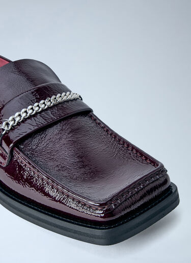 LN-CC® - Martine Rose: Fold Back Square Toe Loafers - Burgundy Martine Rose Fold Back Square Toe Loafers Burgundy mtr0164001