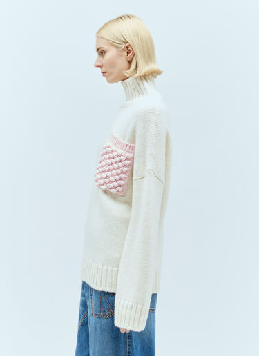 JW Anderson Popcorn Patch Pocket Sweater Cream jwa0255011