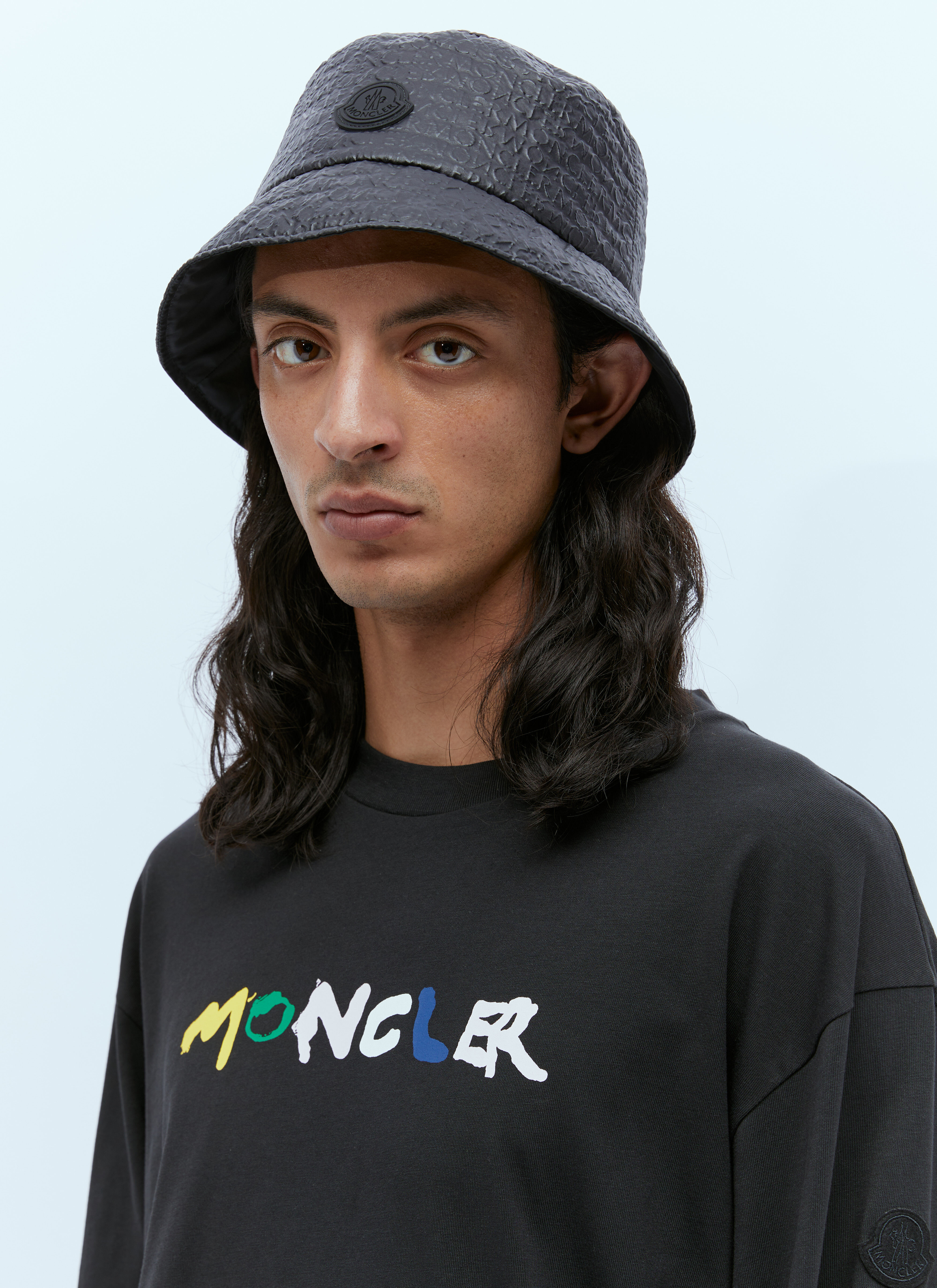 Moncler Logo Patch Bucket Hat Black mon0156017