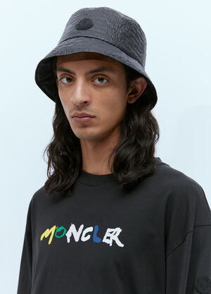 Moncler Logo Patch Bucket Hat Black mon0156012