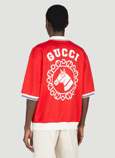 Gucci Logo Print Polo Shirt Red guc0153008