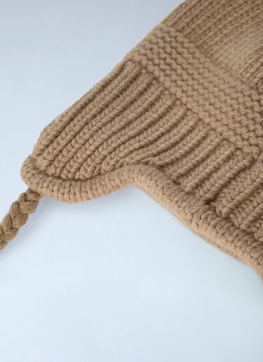 Miu Miu Cashmere Blend Beanie Hat Camel miu0266002