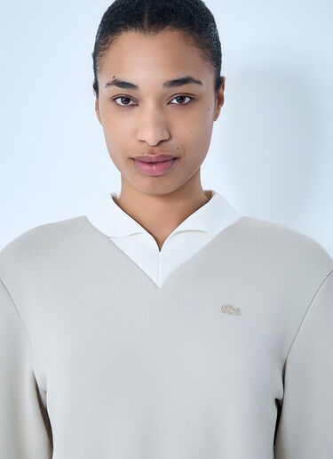 Lacoste V-Neck Knit Sweater Beige lac0264008