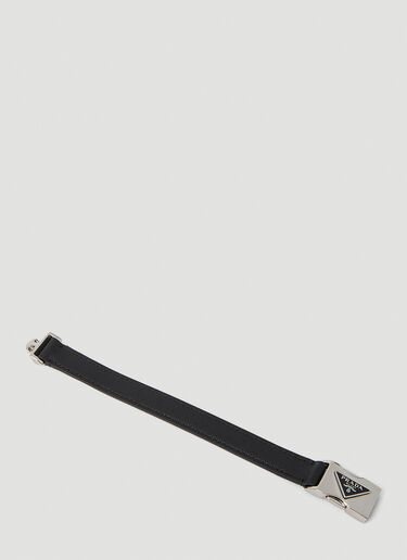 Prada Logo Plaque Bracelet Black pra0152095