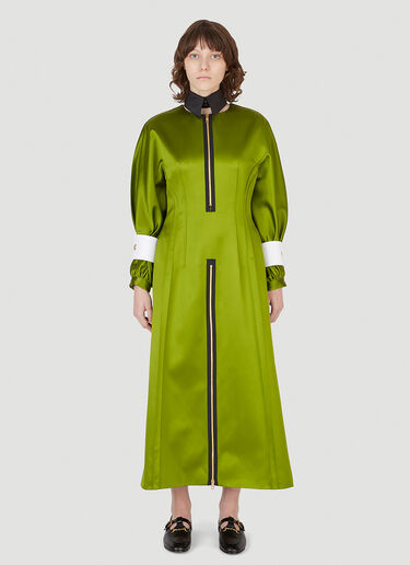 Gucci 拼色衣领和袖口连衣裙 绿色 guc0247010
