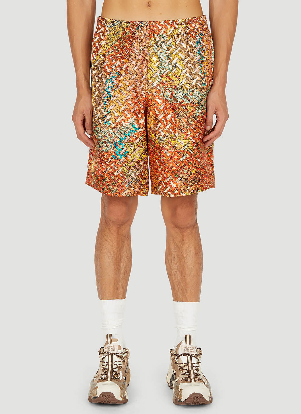 Burberry shorts orange on sale
