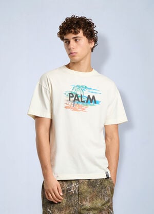 Palm Angels Palm Island Regular T-Shirt White pma0166238