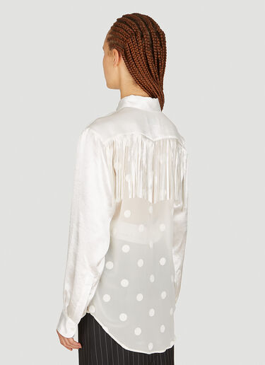 Martine Rose Fringe Shirt White mtr0253005