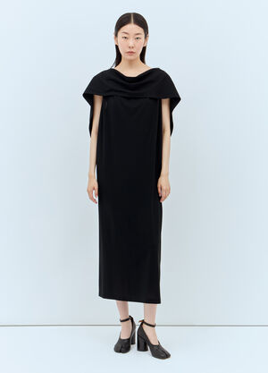 Issey Miyake Draped Neckline Midi Dress Grey ism0259009