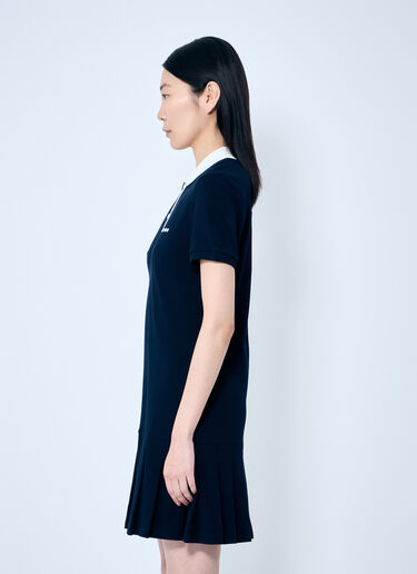 Miu Miu Polo Shirt Dress With Pleated Hem Blue miu0259013