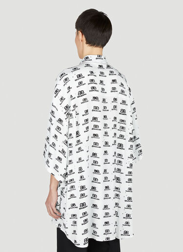 Balenciaga Oversized Logo Print Shirt White bal0151021