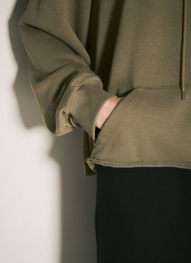 MM6 Maison Margiela Logo Patch Hooded Sweatshirt Green mmm0257004