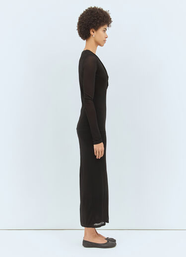 TOTEME Draped V-Neck Maxi Dress Black tot0258004