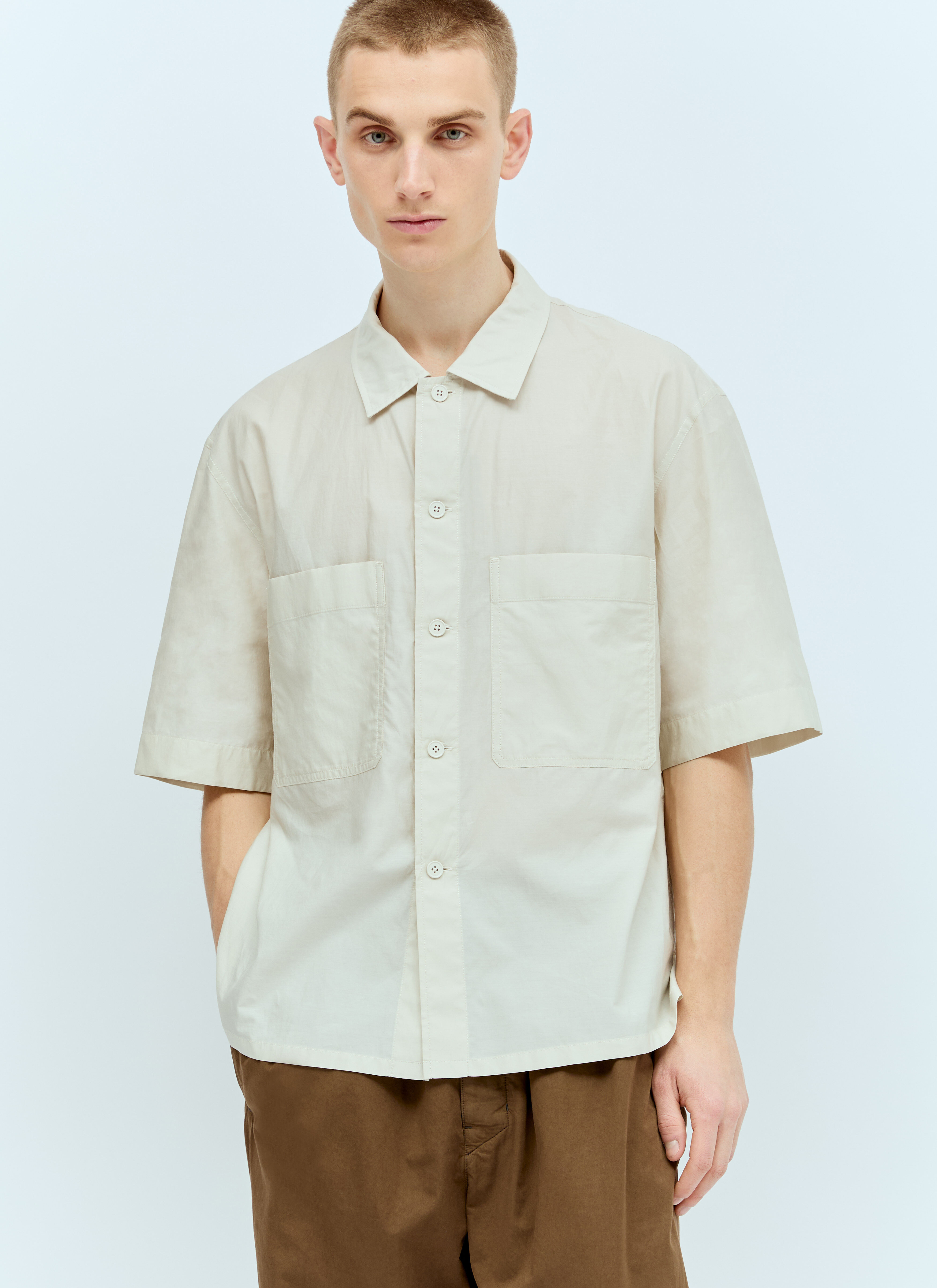 Lemaire Short Sleeve Pyjama Shirt Beige lem0256012
