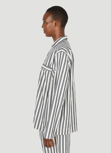 Tekla Striped Classic Pyjama Shirt White tek0351023