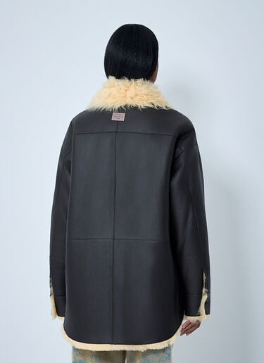 Acne Studios Shearling-Collar Leather Jacket Brown acn0262011