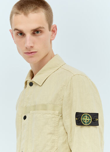 Stone Island 亚麻混纺衬衫夹克 米色 sto0156030