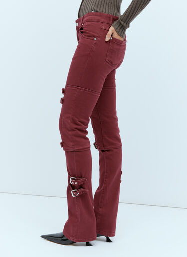 Blumarine Buckle Embellished Flared Pants Burgundy blm0254003