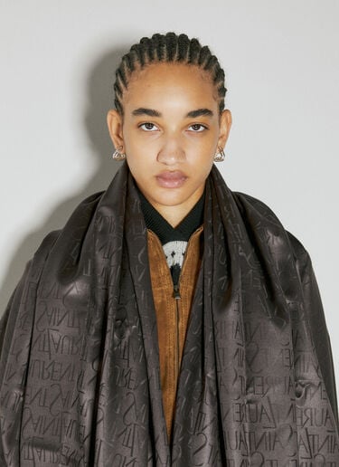 Logo Jacquard Square Scarf Saint Laurent Logo Jacquard Square Scarf Brown sla0253160