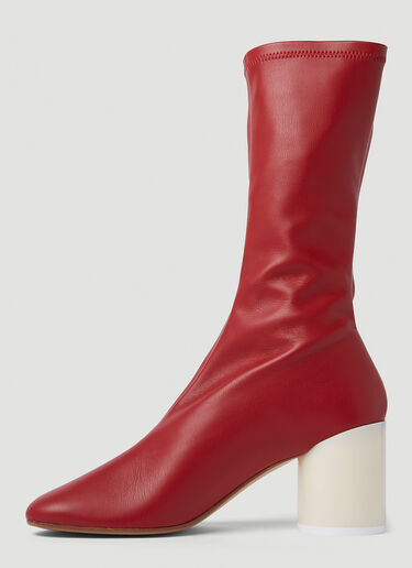 MM6 Maison Margiela 方头及踝靴 红色 mmm0250019