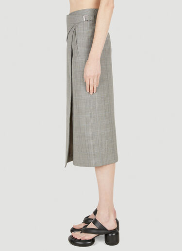 WARDROBE.NYC Release 05 Wrap Mid Length Skirt Grey war0246020