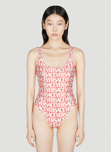 Versace Logo Print Swimsuit Pink vrs0253014