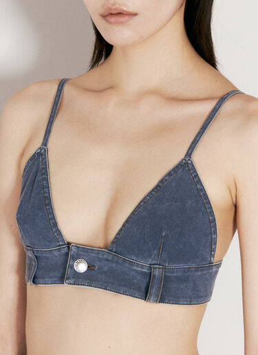 Alexander Wang Trompe L'oeil Denim Bra Top Blue awg0256003