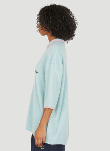 Martine Rose Fluffy Polo Sweater Blue mtr0250007