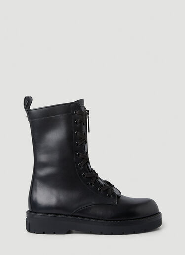 Valentino One Stud Combat Boots Black val0248017