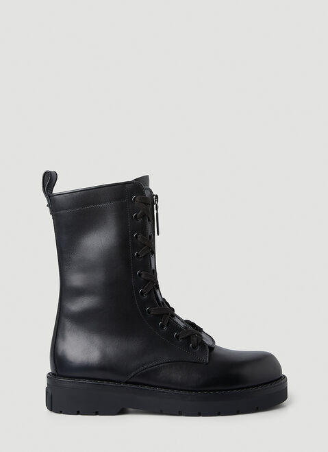 Valentino One Stud Combat Boots Black val0248017