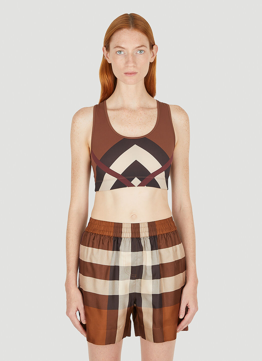 Burberry print hot sale crop top