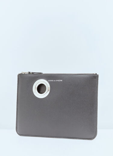 Comme des Garçons Wallet 실버 아이릿 파우치 블랙 cdw0357012