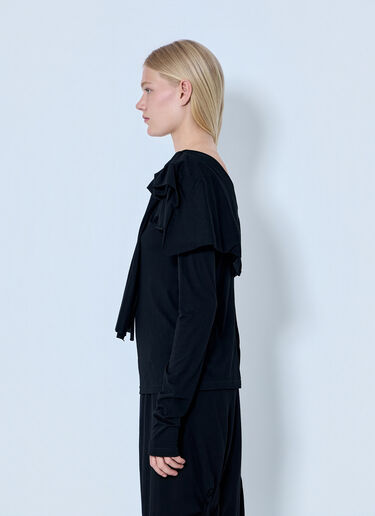 Yohji Yamamoto Supima Single Jersey Big Collar Top Black yoy0264009
