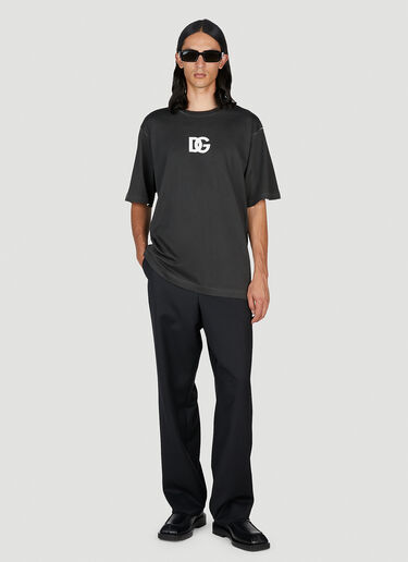 Dolce & Gabbana DG 徽标印花 T 恤 黑色 dol0153001