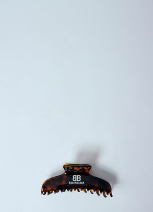 Balenciaga Logo Print Holli Hair Clip Brown bal0259046