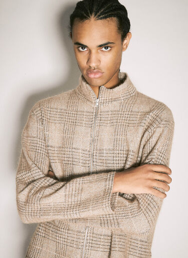Shrunken Full Zip Polo Cardigan Our Legacy Shrunken Full Zip Polo Cardigan Beige our0158006