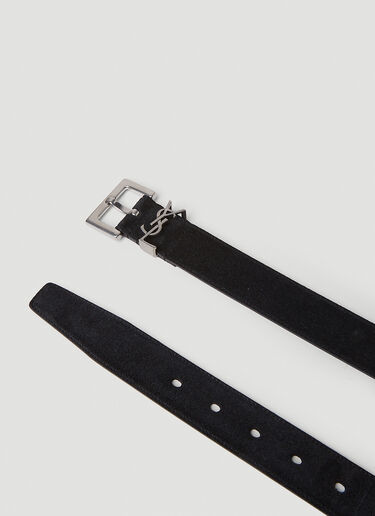 Saint Laurent Logo Plaque Belt Black sla0151108