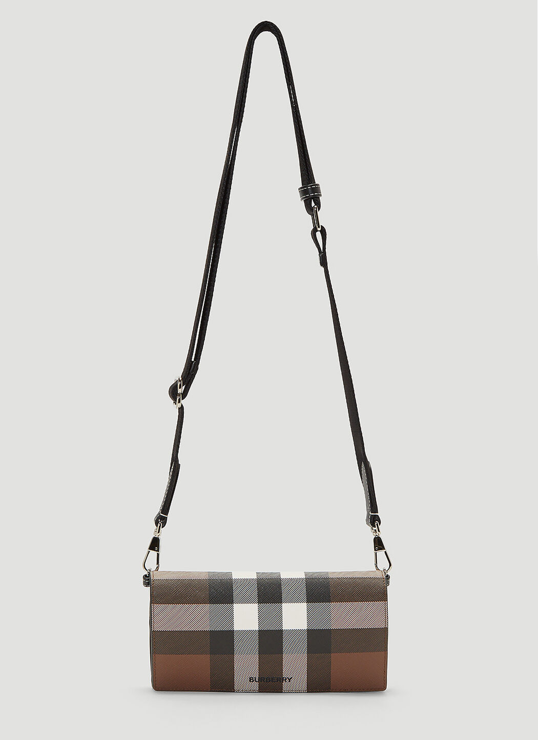 Leather and house check new arrivals wallet with detachable strap