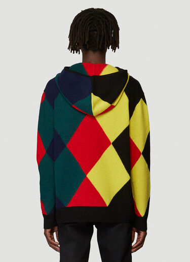 Pringle of Scotland Harlequin Argyle Hooded Sweater Black pos0340006