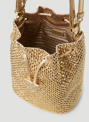 Prada Crystal Embellished Handbag Gold pra0251019