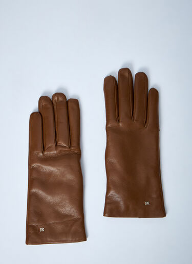 Max Mara Leather Gloves Brown max0261034