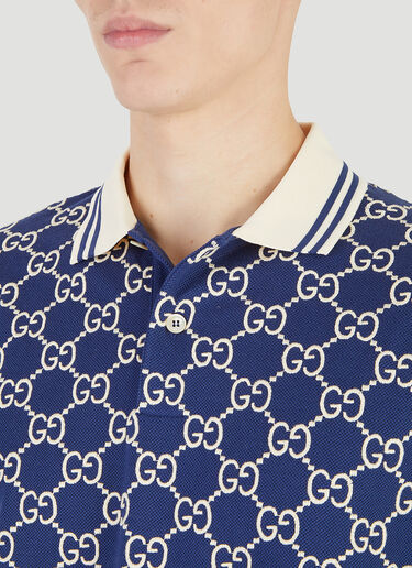 Gucci GG Supreme Polo Shirt Blue guc0145038