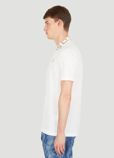Versace グレカカラー ポロシャツ ホワイト ver0149013